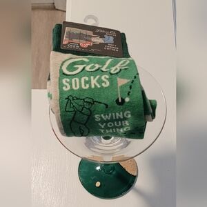 Golftini Martini Glass 19th Hole by Lolita $12,  Socks included for $17